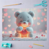 Tissue Paper Teddy with a Heart  Seidenpapier (Basteln)