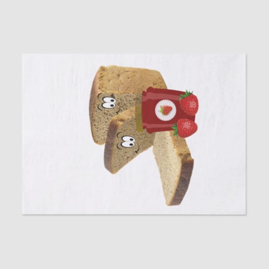 Tissue Paper Toast Strawberry Jam Bakery Frühstück Seidenpapier (Vorderseite)