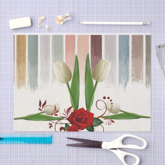 Tissue Paper Tulips-Rote Rose Seidenpapier (Handwerk)