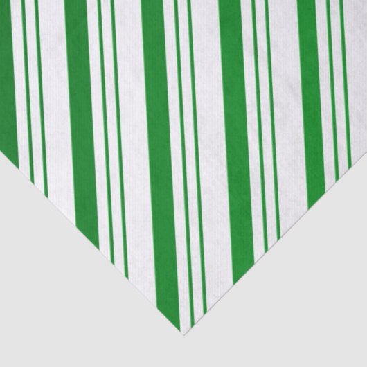 Tissue Paper über grüne Candy-Streifen Seidenpapier (Detail)