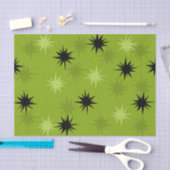 Tissue Paper über grüne Sternexplosionen Seidenpapier (Handwerk)