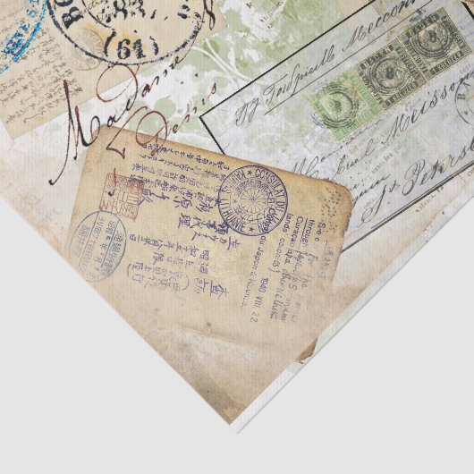 Tissue Paper über Postkarten Seidenpapier (Ausschnitt)