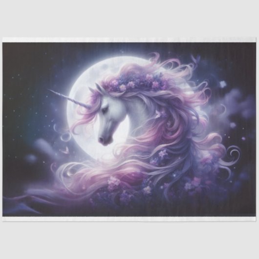 Tissue Paper Unicoron Moon Blume Seidenpapier (Vorderseite)