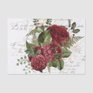 Tissue Paper (Vintages rotes Blumenmuster) Seidenpapier