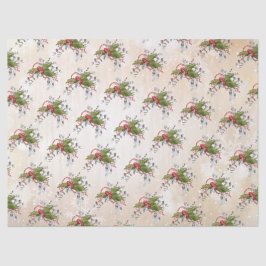 Tissue Paper von Christmas Holly Branch Seidenpapier (Vorderseite)