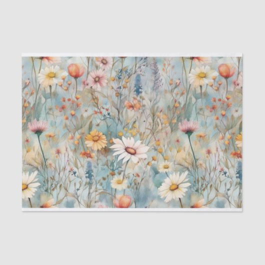 Tissue Paper von Daisy Wildblume Seidenpapier (Vorderseite)