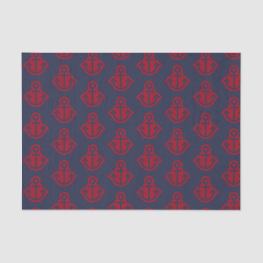 Tissue Paper von Marine und Red Anchors Seidenpapier (Vorderseite)