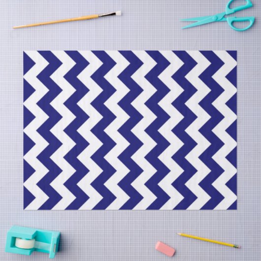 Tissue Paper von Navy und White Zigzag Seidenpapier (Basteln)