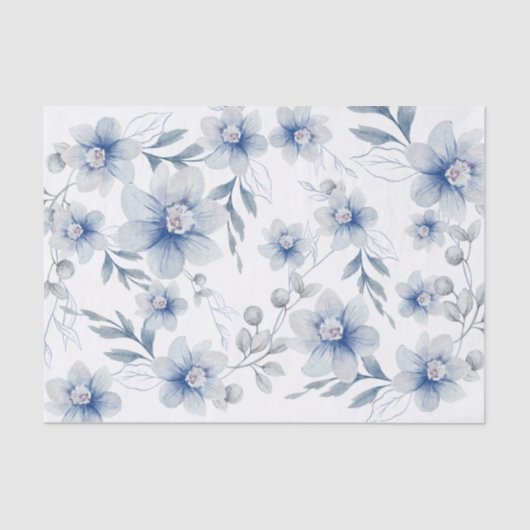 Tissue Paper von Tissue of Dusty Slate Blue Waterc Seidenpapier (Vorderseite)