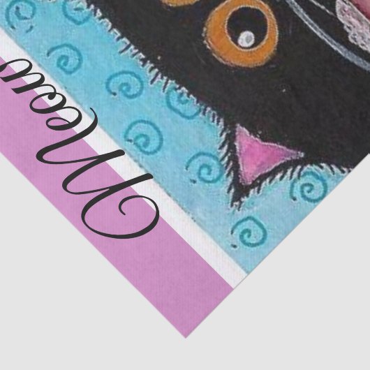 Tissue Paper Whimsical Cat Black Seidenpapier (Ausschnitt)