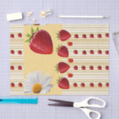 Tissue Paper White Daisy Strawberry Seidenpapier (Handwerk)