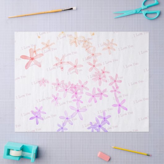 Tissue Paper "White Posie Pattern" Seidenpapier (Basteln)