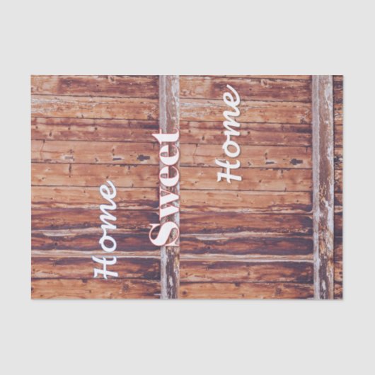 Tissue Paper Wood Zuhause Sweet Zuhause Seidenpapier (Vorderseite)