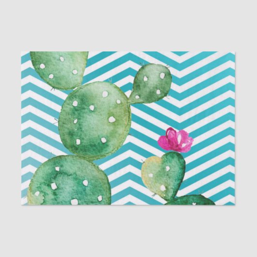 Tissue Paper Wrapping Boho Cacti Cactus Sukkulus Seidenpapier (Vorderseite)