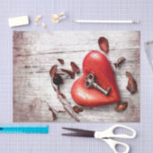 Tissue Paper Wrapping Country Wood Key to my Heart Seidenpapier (Handwerk)