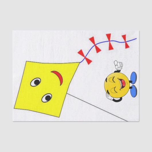 Tissue Paper Yellow Kite Seidenpapier (Vorderseite)