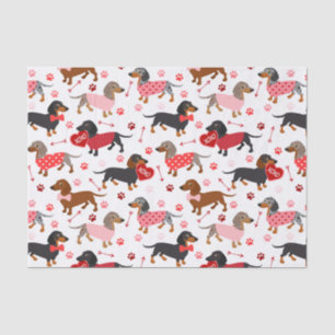 Tissue Paper zur Dackel Valentine Seidenpapier