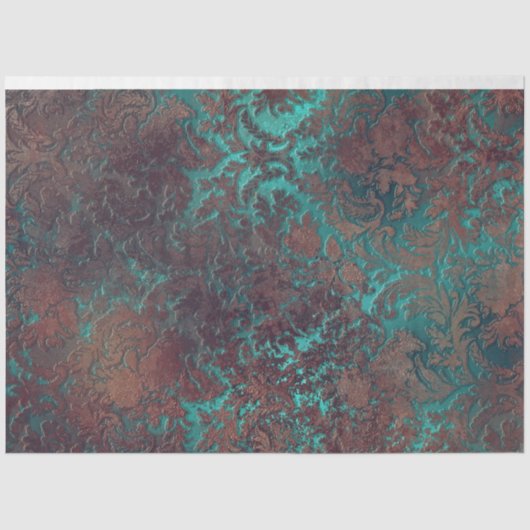 TISSUE-PAPIER - Damask Rust - Tissue Paper Seidenpapier (Vorderseite)