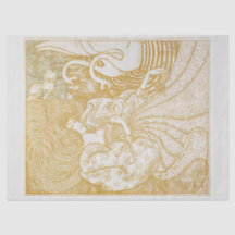 TISSUE PAPIER : FRAU MIT SWANS : JAN TOOROP 1894