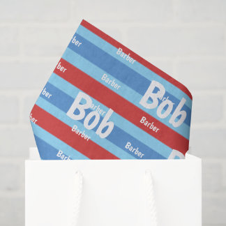 Tissue-Papier, Friseursalon Friseur Rot Weiß Blau  Seidenpapier