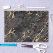 Tissue-Papiere aus schwarzem und goldfarbenem Marm Seidenpapier (Handwerk)