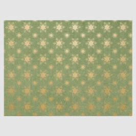 Tissue-Papiere zu grünen und goldenen Schneeflocke Seidenpapier