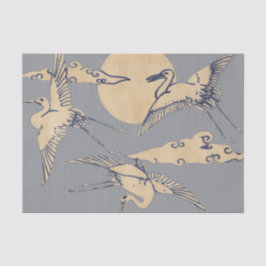 TISSUE-PAPIERKRANE UND WOLKEN JAPANISCH SEIDENPAPIER