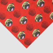 Tissue (rote Möpsen und Rose) Seidenpapier (Ausschnitt)