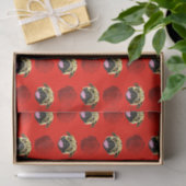 Tissue (rote Möpsen und Rose) Seidenpapier (Geschenk)
