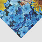 Tissue Sunflower Blue Black Floral Seidenpapier (Ausschnitt)