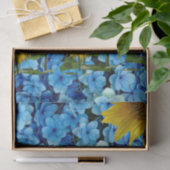 Tissue Sunflower Blue Black Floral Seidenpapier (Geschenk)