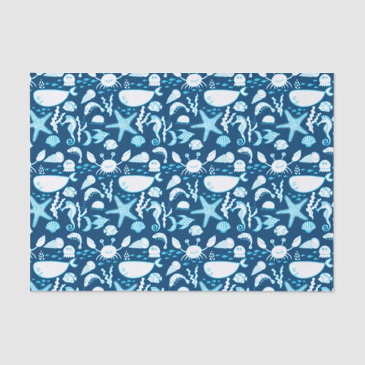 Tissue Under Sea Whale Crab Starfish Seidenpapier (Vorderseite)