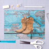 Tissue Wrapping Blue Wood Barn Door Stiefel Seidenpapier (Handwerk)