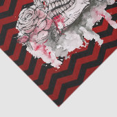 Tissue Wrapping skull Rose Gothic Zickzack re Seidenpapier (Ausschnitt)