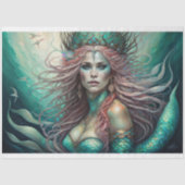 Tissuepapier Mermaid Red Hair Queen v3 Seidenpapier (Vorderseite)