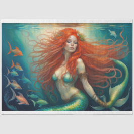 Tissuepapier Mermaid Red Hair Queen v5 Seidenpapier