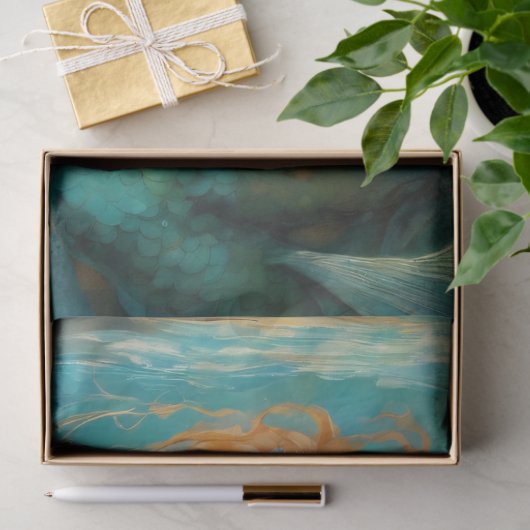 Tissuepapier Mermaid Red Hair Queen v7 Seidenpapier (Geschenk)