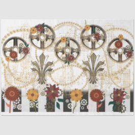 TISSUEPAPIER- Steampunk Striped Flowers Seidenpapier