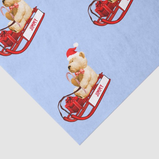 TissueTeddy Bear Sled Weihnachtsgeschenk Seidenpapier (Ausschnitt)