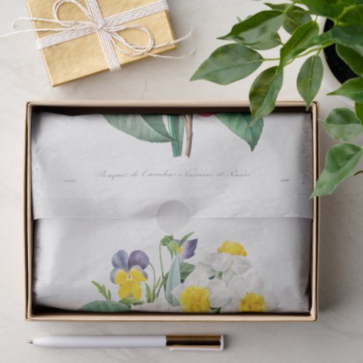TISSUPAPIER: CAMELLIA NARCISSUS & PANSY SEIDENPAPIER (Geschenk)