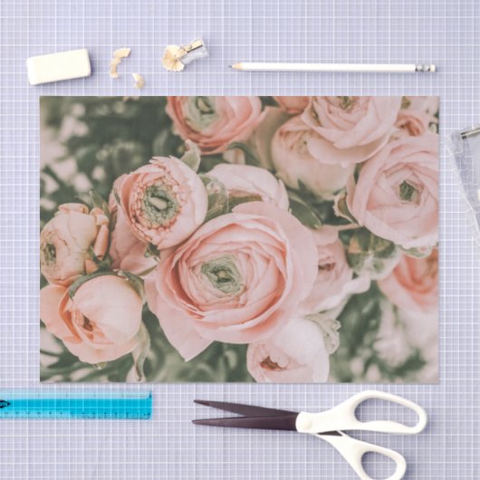 TISSUPAPIER : FLÜSSIG : PEONIES SEIDENPAPIER (Handwerk)