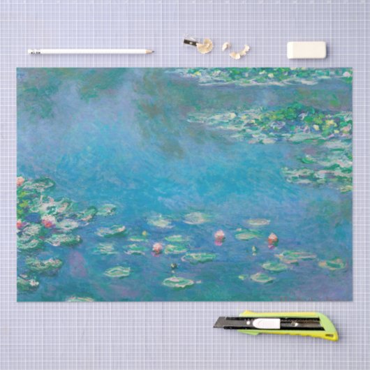 TISSUPAPIER:WASSERLILIEN: MONET SEIDENPAPIER (Handwerk)