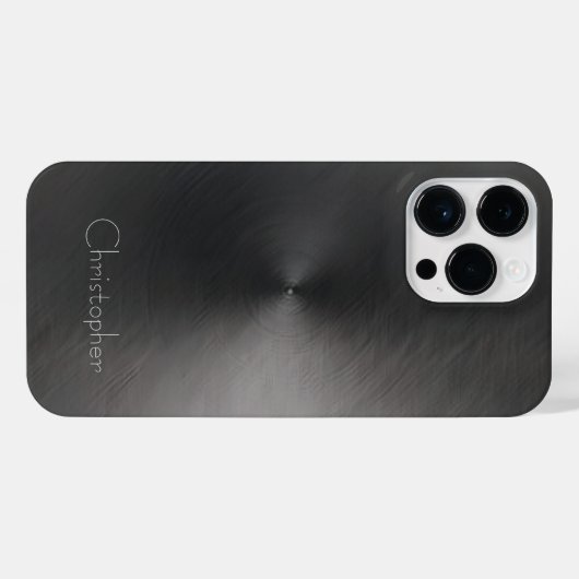 Titan Black Silver Stainless Steel Print iPhone Hülle (Rückseite (Horizontal))