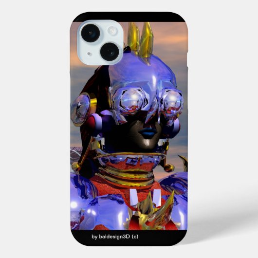 TITAN CYBORG PORTRAIT Blue Science Fiction, Scifi Case-Mate iPhone Hülle (Rückseite)