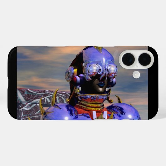 TITAN CYBORG PORTRAIT Blue Science Fiction, Scifi Case-Mate iPhone Hülle (Rückseite (Horizontal))