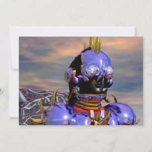 TITAN CYBORG PORTRAIT Blue Science Fiction, Scifi Einladung