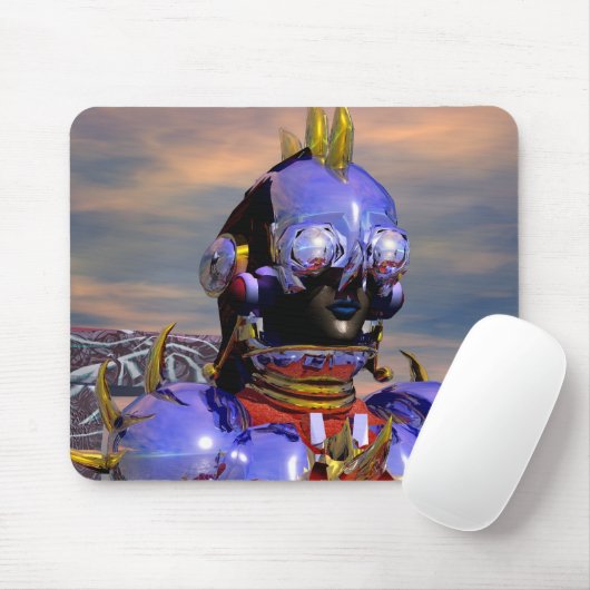 TITAN CYBORG PORTRAIT Blue Science Fiction, Scifi Mousepad (Mit Mouse)