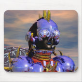 TITAN CYBORG PORTRAIT Blue Science Fiction, Scifi Mousepad (Vorne)