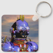 TITAN CYBORG PORTRAIT Blue Science Fiction, Scifi Schlüsselanhänger (Rückseite)