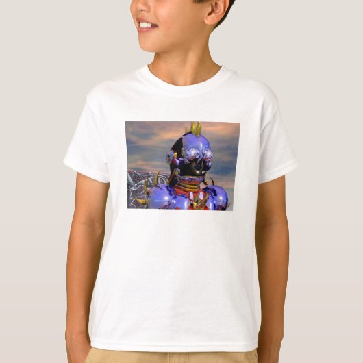 TITAN CYBORG PORTRAIT Blue Science Fiction, Scifi T-Shirt (Vorderseite)